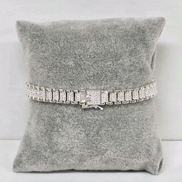 Bracelet Manilla Pulsera Cuban Link Iced Out CZ Plata 925...